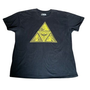 The Legend of Zelda Triforce Graphic T-Shirt Black 2XL Nintendo 2019 Cotton